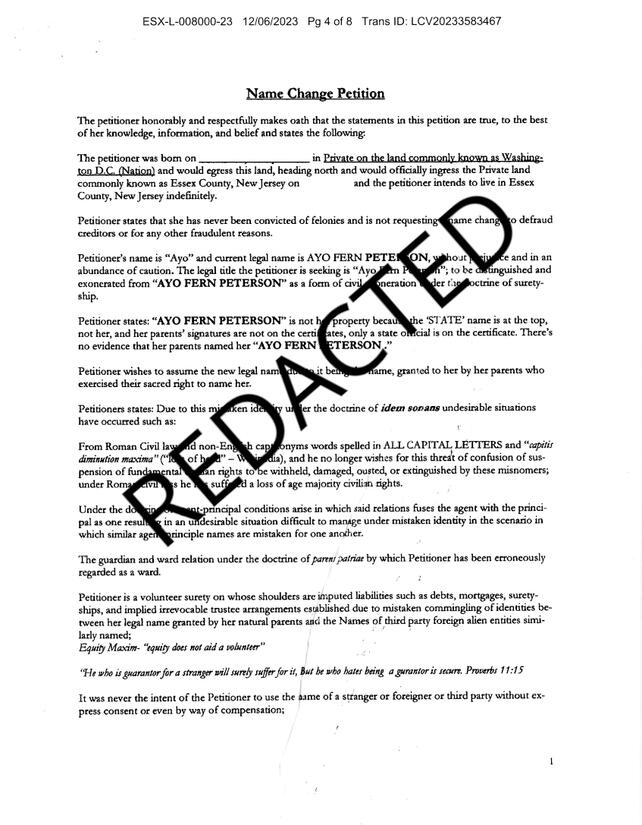 Name Change Petition